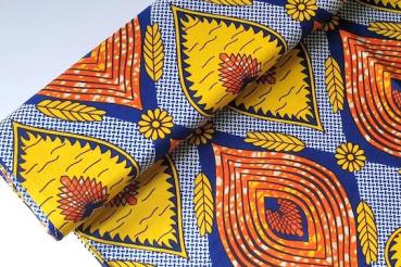 YELLOW HEART Waxprint Stoff